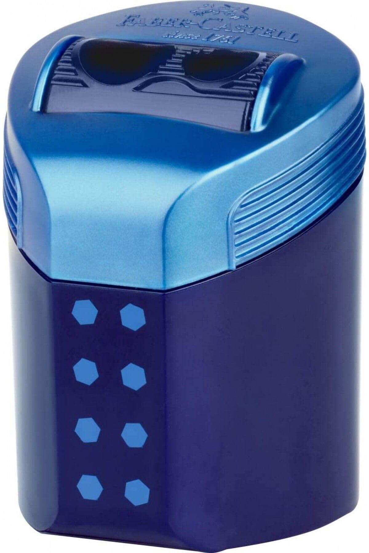 Faber-Castell Double Hole sharpener box RollOn dots - Assorted Colours - Midnight Black, Deep Blue