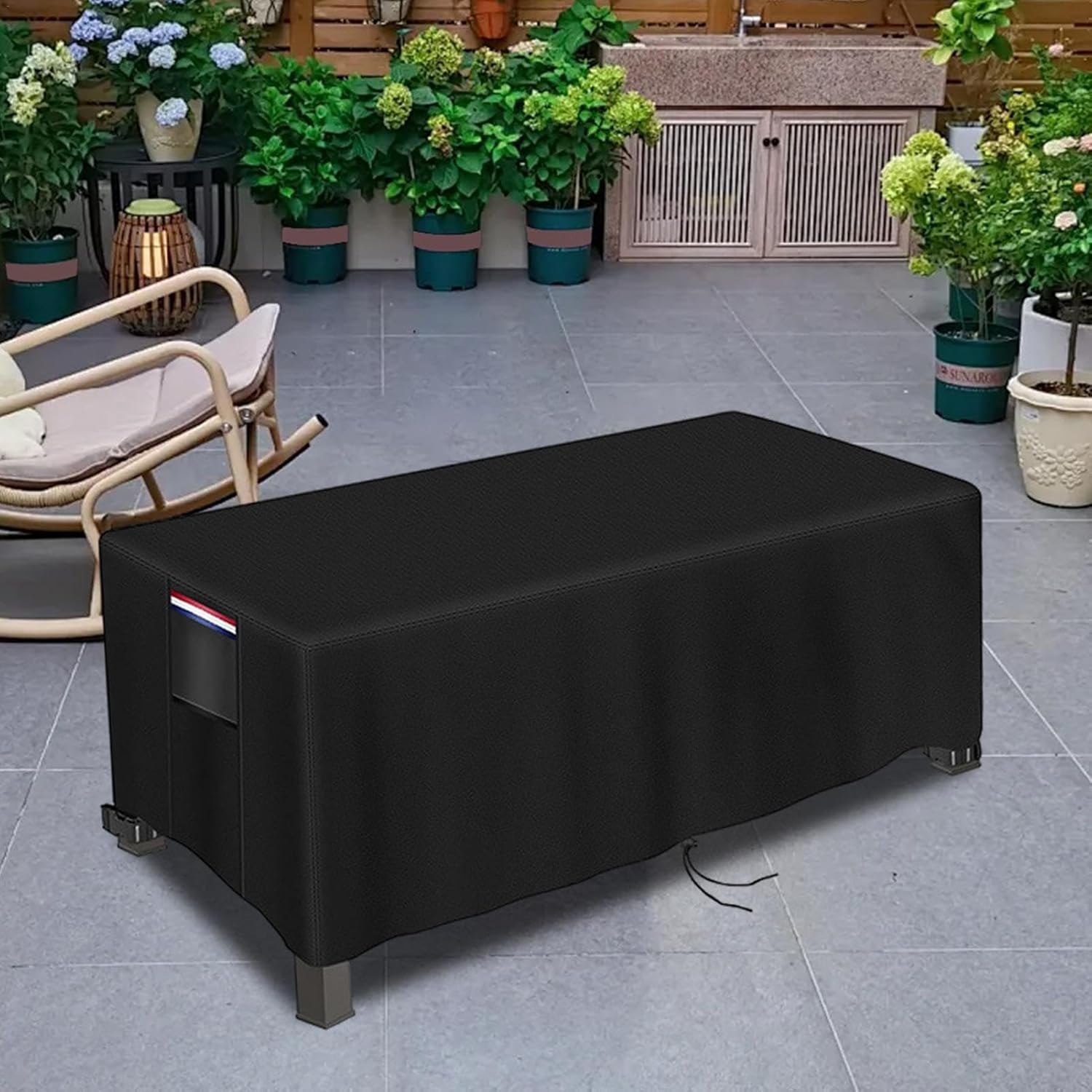 Square Fire Pit Cover,Rectangular Outdoor Patio Fire Pit Cover - Waterproof and Windproof Fire Pit Cover - Practical Handle Design, Leakproof Liner, Fac
