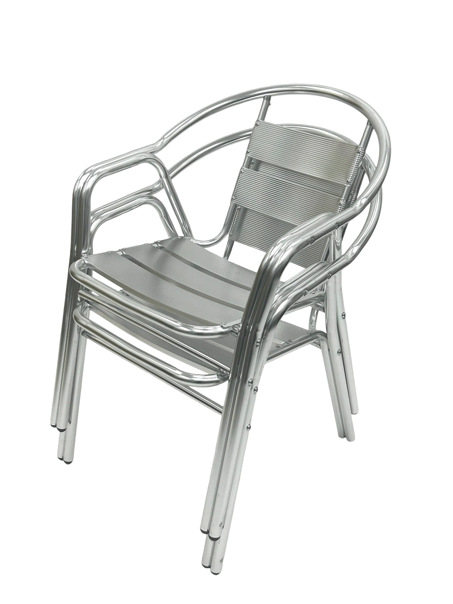 2 x Double Tube Aluminium Chairs, 2 x Twin frame Aluminium Garden Chairs