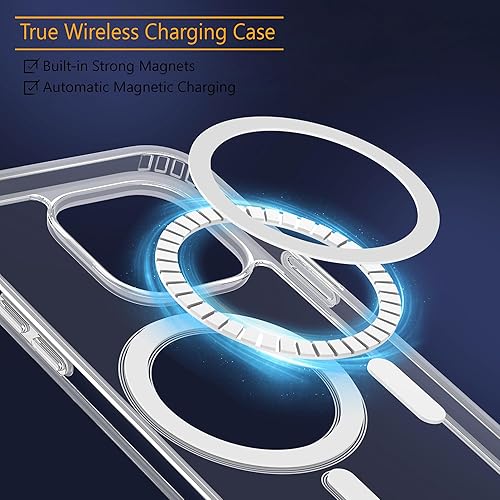 Miniatura 3 de Funda transparente para iPhone 13 Mini compatible con MagSafe, imán fuerte, no amarillea, protección de grado militar de 10 pies, funda magnética