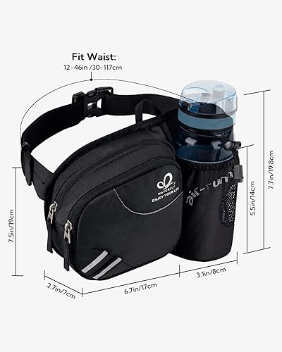 Miniatura 27 de Waterfly - Cangurera de senderismo con soporte para botella de agua para hombres y mujeres, para correr y pasear al perro, para iPhone 8 Plus, Verde