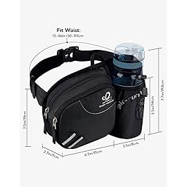 WATERFLY Fanny Pack Waist Bag: Waist Pack for Women Men with Water Bottle Holder Hiking Fanny Pack for Running Walking DogWalking Travel Cycling