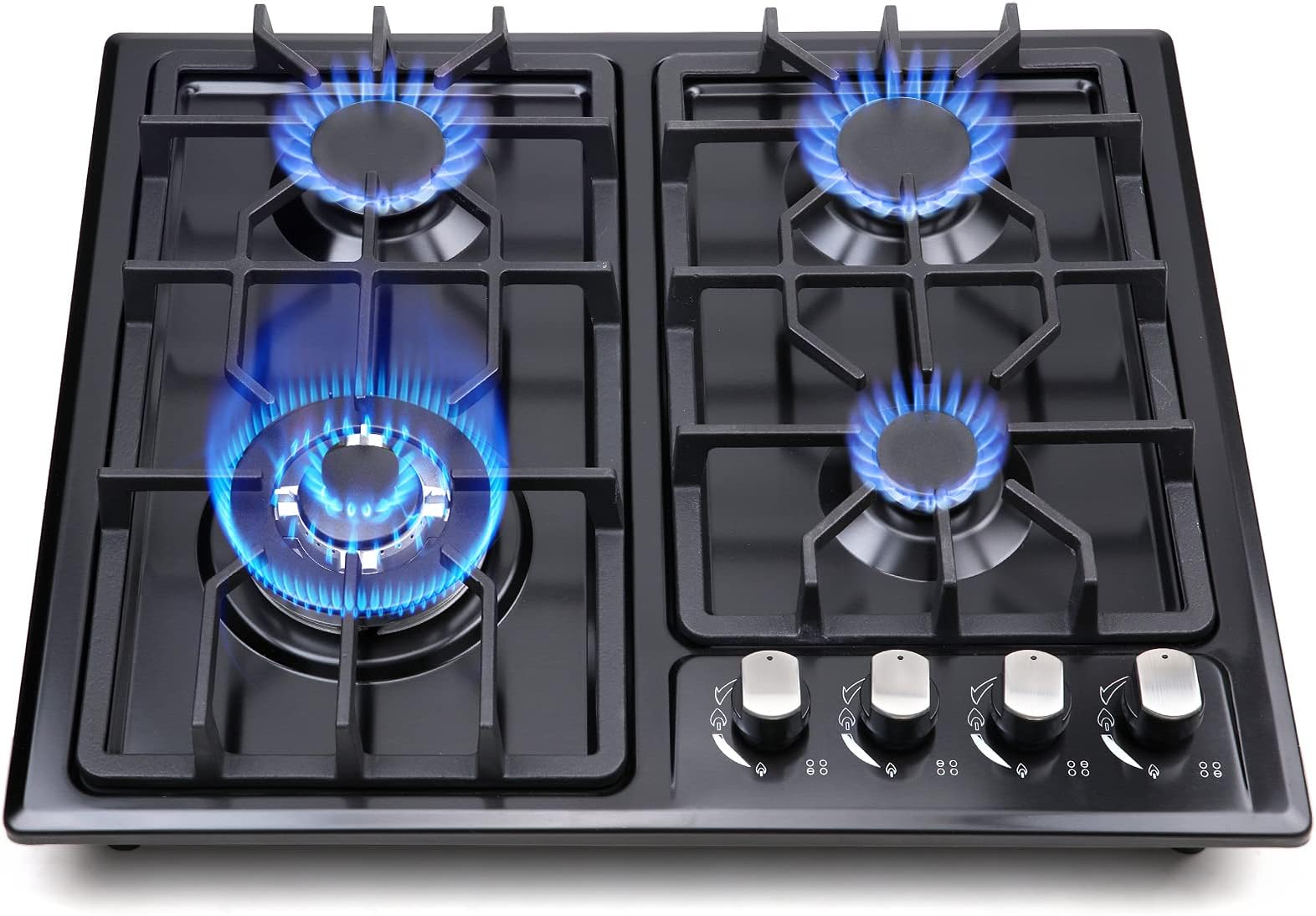 FORIMO Gas Cooktop 22Inch๏ผBuilt in Gas Cooktop 4 Burners Stainless Steel Stove with NG/LPG Conversion Kit Thermocouple Protection and Easy to Clean