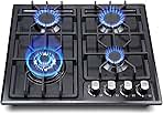 FORIMO Gas Cooktop 22Inch,Built in Gas Cooktop 4 Burners Stainless Steel Stove with NG/LPG Conversion Kit Thermocouple Protection and Easy to Clean