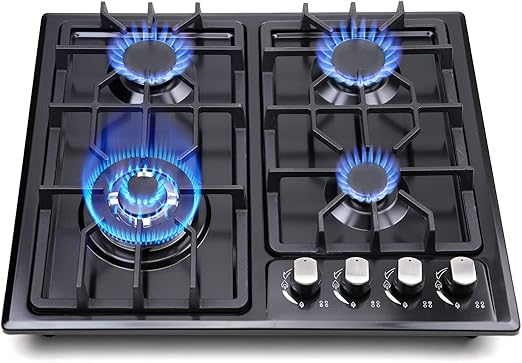 FORIMO Gas Cooktop 22Inch,Built in Gas Cooktop 4 Burners Stainless Steel Stove with NG/LPG Conversion Kit Thermocouple Protection and Easy to Clean