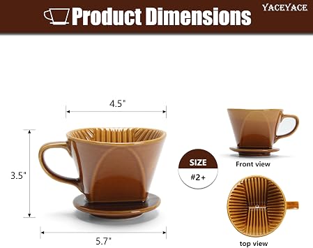 Ceramic Pour Over Coffee Maker, Single Hole Slow Filter