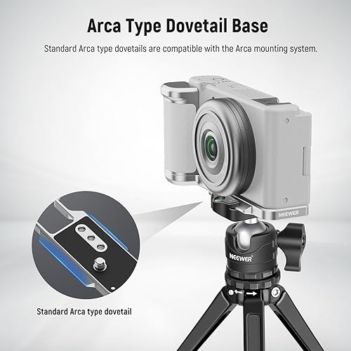 Miniatura 5 de NEEWER ZV-1F ZV-1 II L Placa compatible con Sony, soporte de metal L con agarre de cuero blanco, roscas de 14 pulgadas, base de arco para montaje