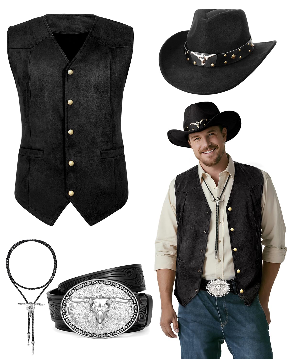 Western Outfits for Men 4Pcs Set