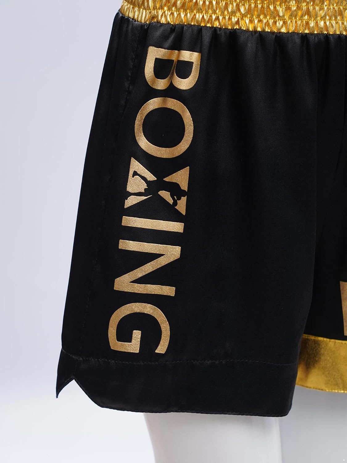 TiaoBug Kids Boys Boxing Shorts Kickboxing Muay Thai Side Slit Shorts High Waist Kick Boxing Trunks
