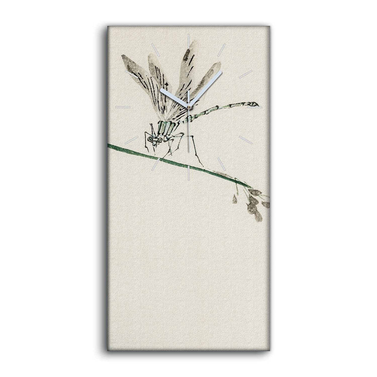 Horloge sur toile art moderne asiatique 30x60cm salon chambre tableau silencieux
