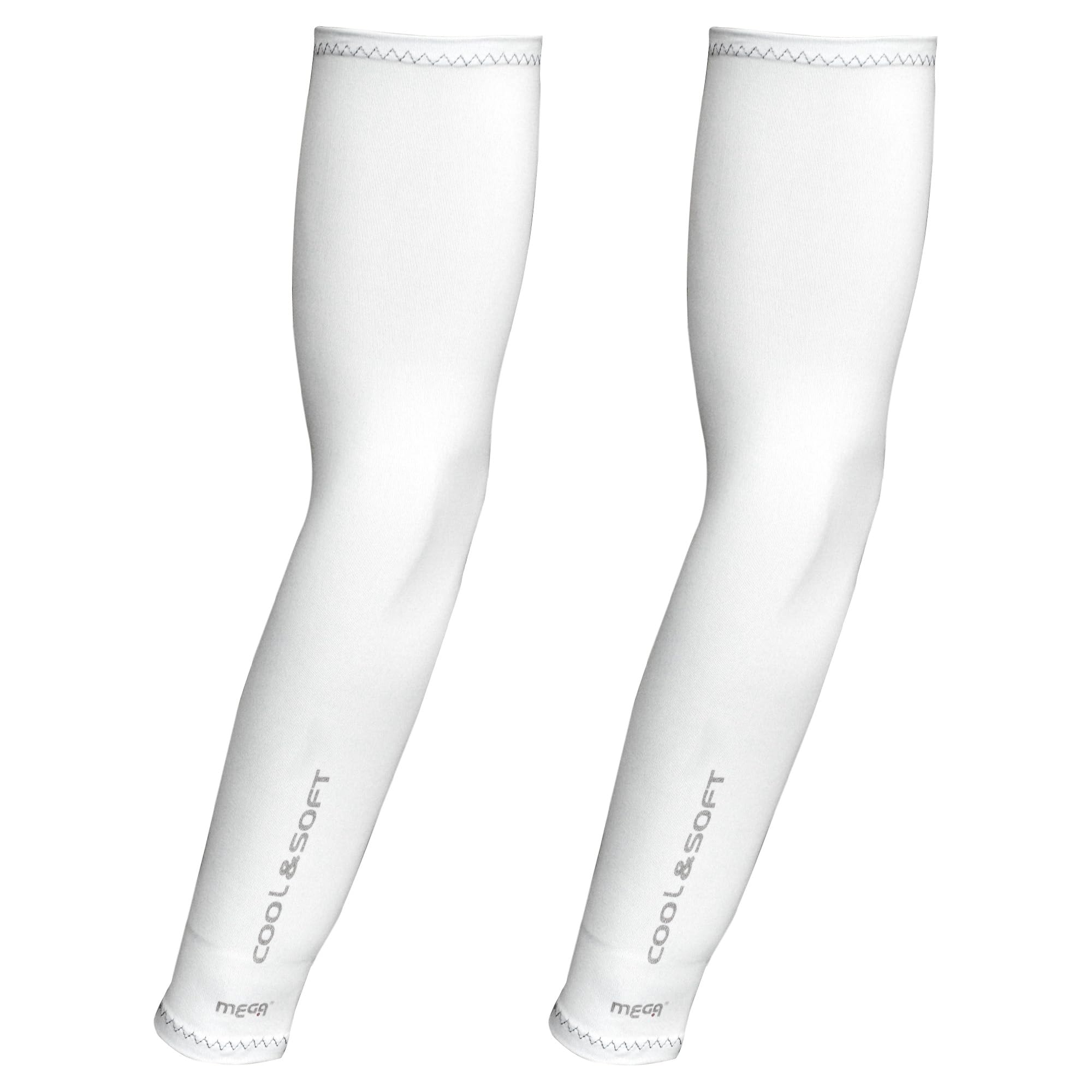 COOUV Soft Ultrathin Cooling Ice Silk Fabric Sun Protection UPF50+ Compression Arm Sleeve Hand Cover Guard (Adult, White)