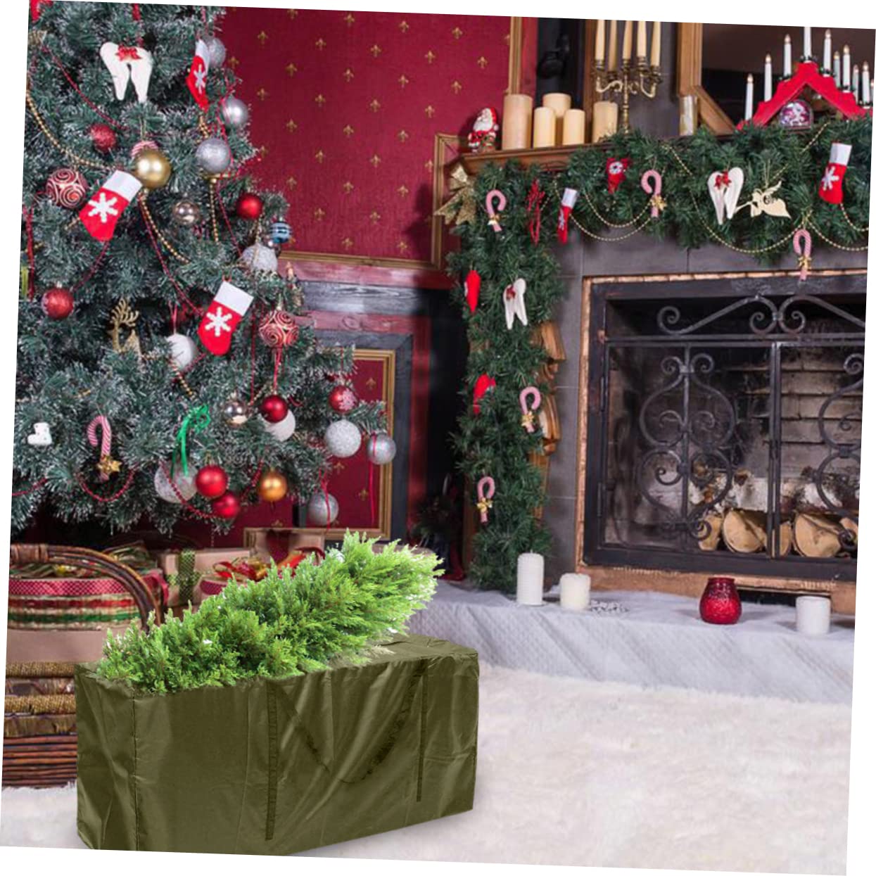 Vielseitige Weihnachtsbaum Aufbewahrungstasche Aus Oxford Stoff 210d Mit Edelstahl Reißverschluss Großes Fassungsvermögen Robust Und Staubdicht Tragetasche Für Künstliche Tannenbäume