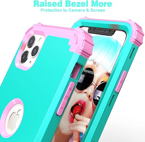 Miniatura 7 de IDweel Funda para iPhone 11 Pro Max con protector de pantalla (vidrio templado), híbrida 3 en 1, a prueba de golpes, resistente, cubierta