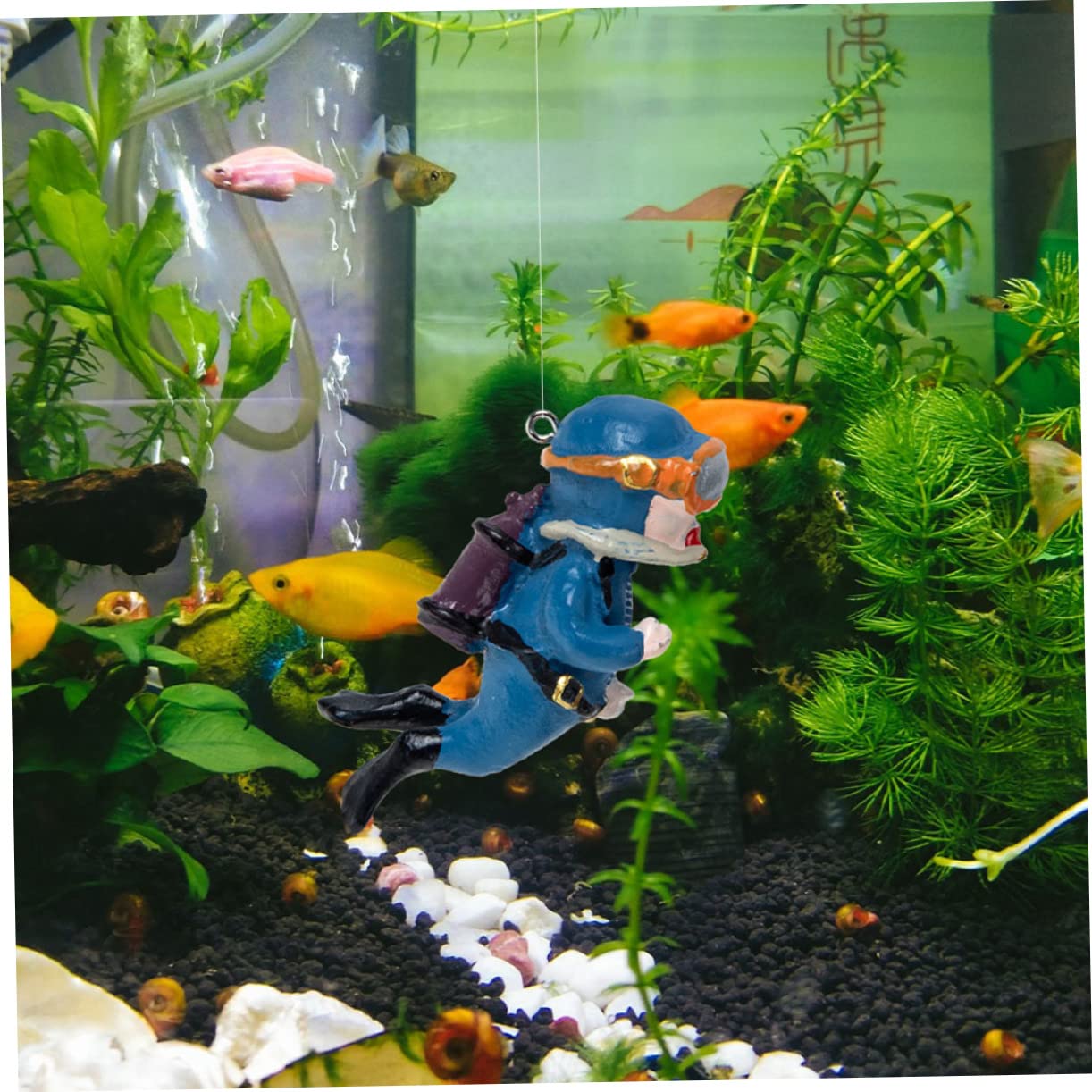 FOMIYES Lot De 4 Figurines De Plongeurs Flottants Décoratifs pour Aquarium Adorables Accessoires en Résine 2 Pièces X 4