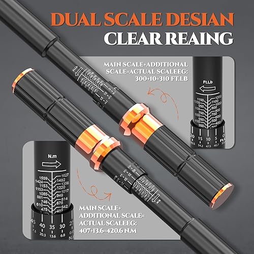 Vista 20 de SUZUME 3PCS Torque Wrench Set 72 Teeth Dual-Direction Adjustable Torque Wrench Dual-Scales 1/4 & 3/8 & 1/2-Inch ±3% Accuracy Click Torque Wrenches