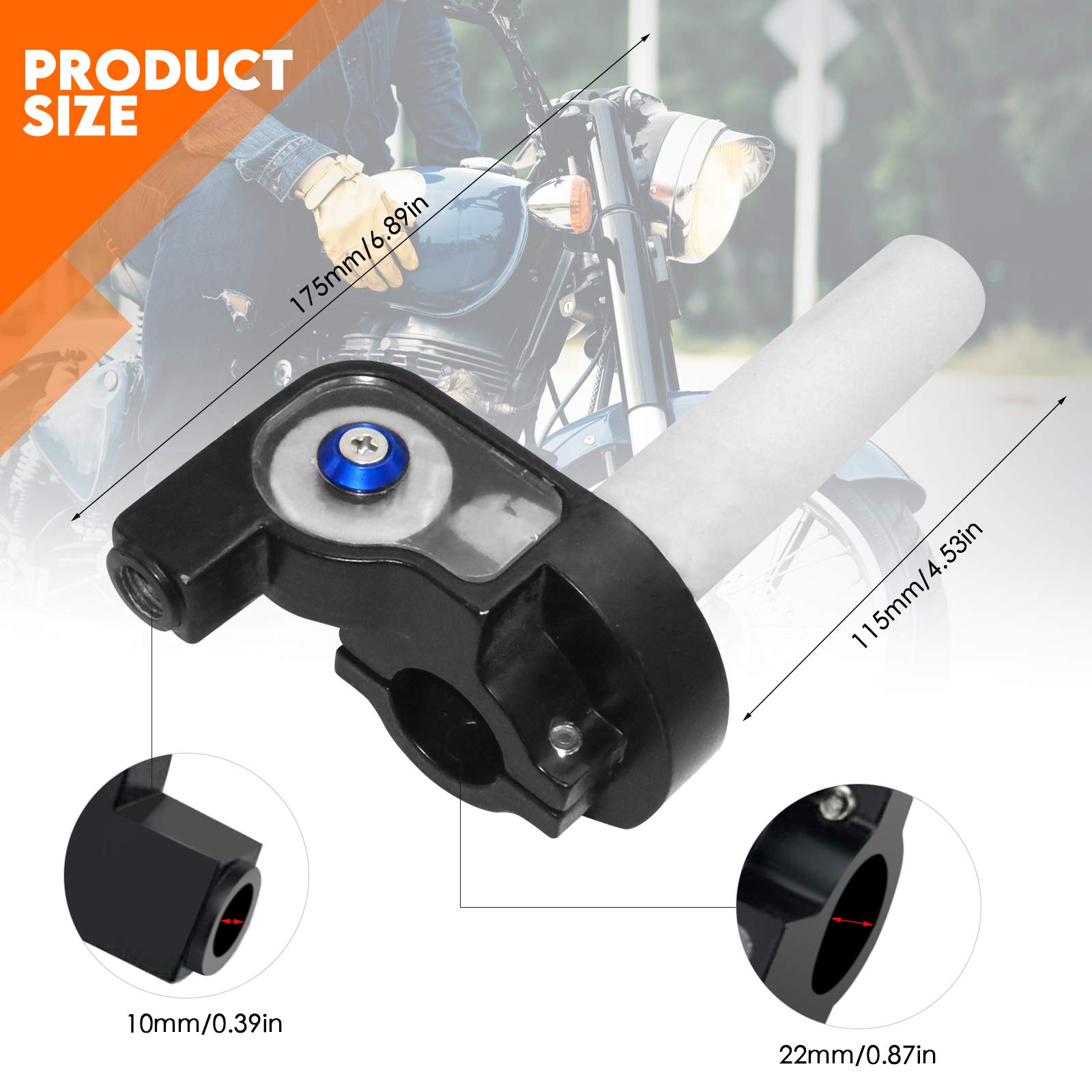 Cavo per manubrio da 7/8 pollici, maniglia per il gas Quick Turn Twist, in lega di alluminio, comando gas rapido, pezzo di ricambio per 50-250 CC ATV, Quad Pit Dirt Bike (rosso)