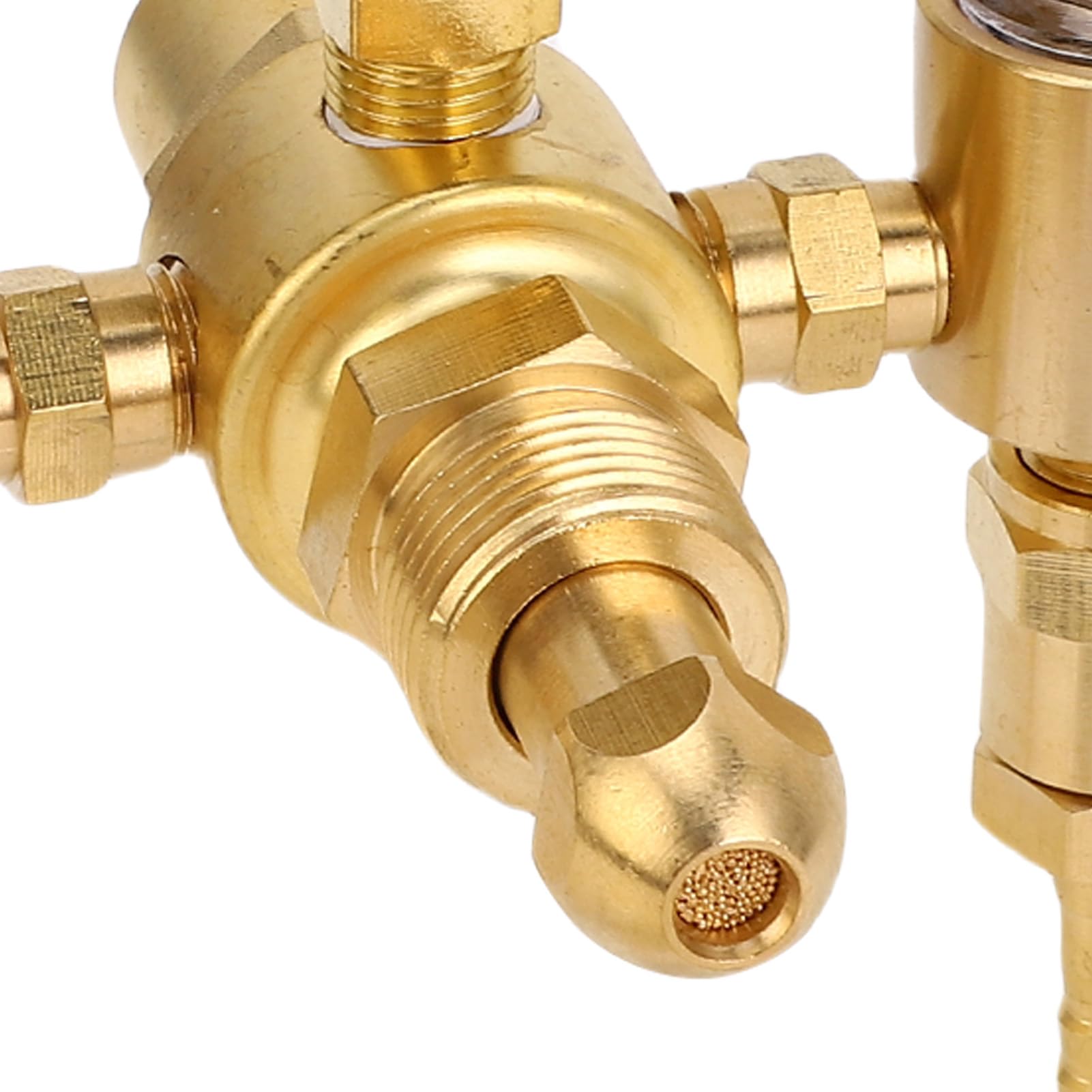 AMONIDA Regulador de Flujo de Argón de Doble Salida para Soldadura TIG MIG 0-60CFH 0-4500PSI CGA580 Entrada 5/8in X 18 RH Salida, Regulador de Gas de Caudalímetro de Argón para Soldadura TIG MIG