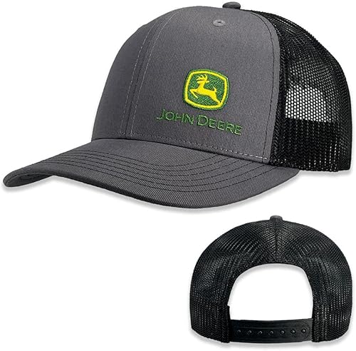 John Deere Gris Moline 112 Fit Cap Negro Gorra Logo Lateral, Negro -