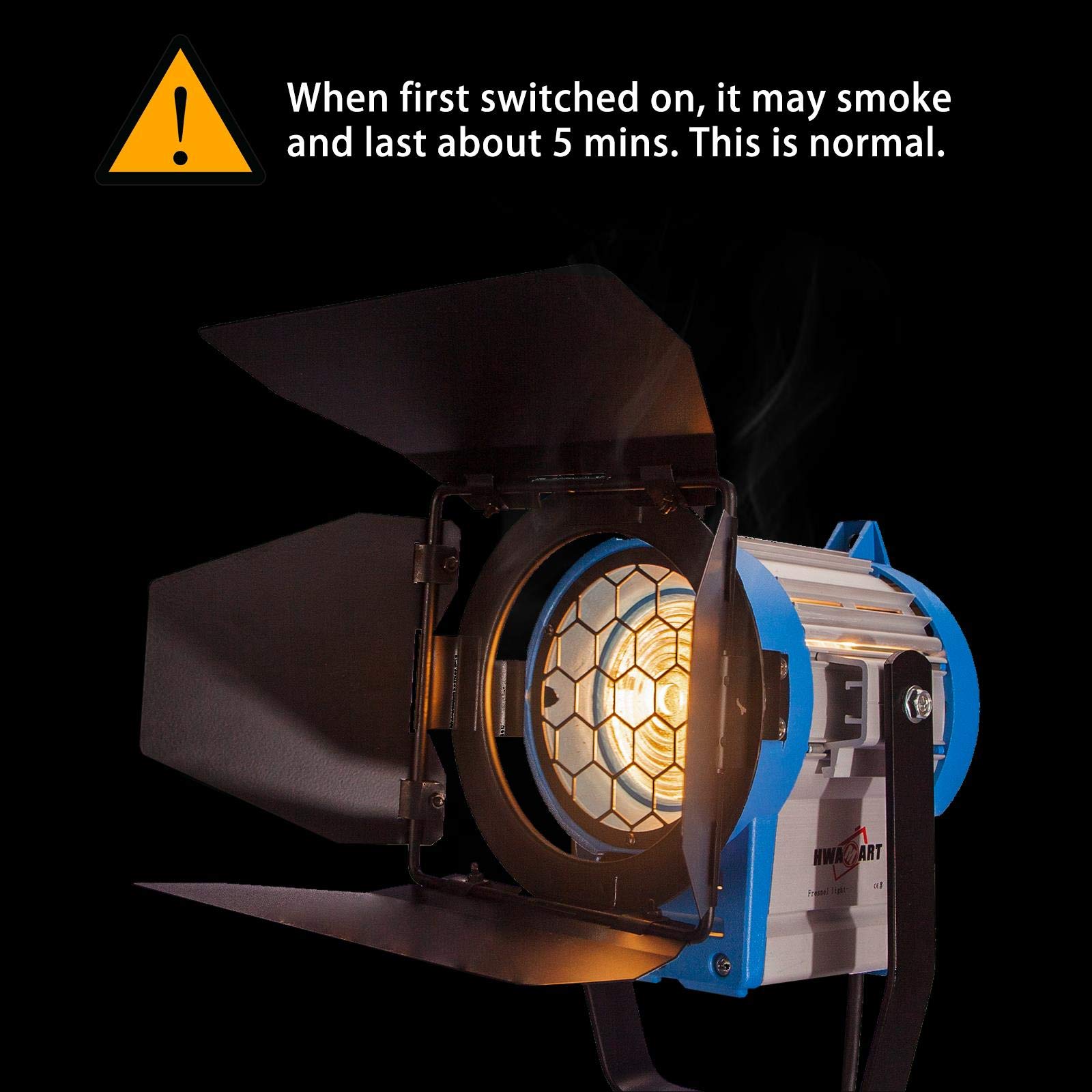 3 x 300W Película de Fresnel de Tungsteno Foco Iluminación del Estudio de Vídeo Barndoor Enfoque Regulador con Bolsa Trípode Acolchada de Vídeo, Bombilla Halógena y Soporte de Iluminación