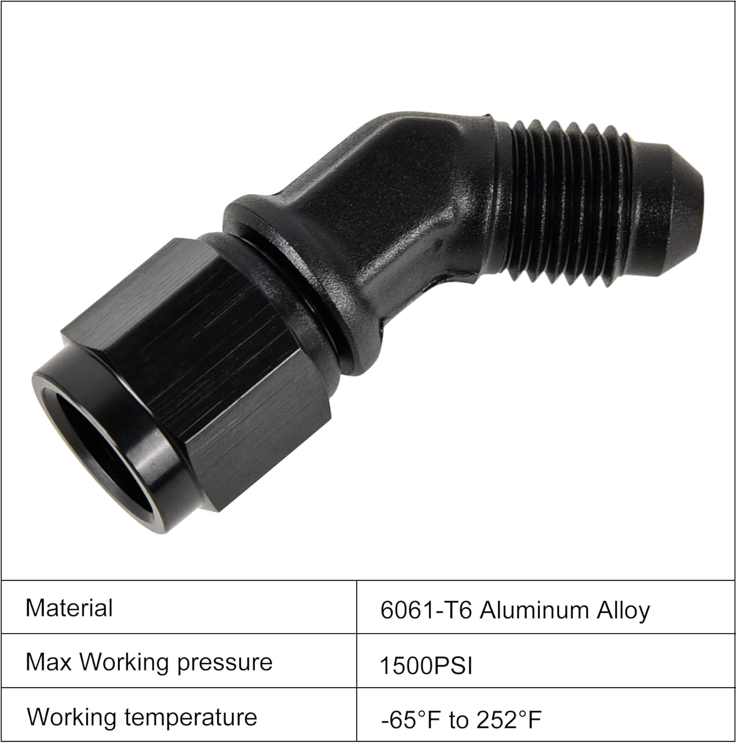 EVIL ENERGY 4AN Female to AN4 Male 45 Degree Swivel Fitting Bundle with Adjustable 3AN-16AN Wrench Aluminum Blue