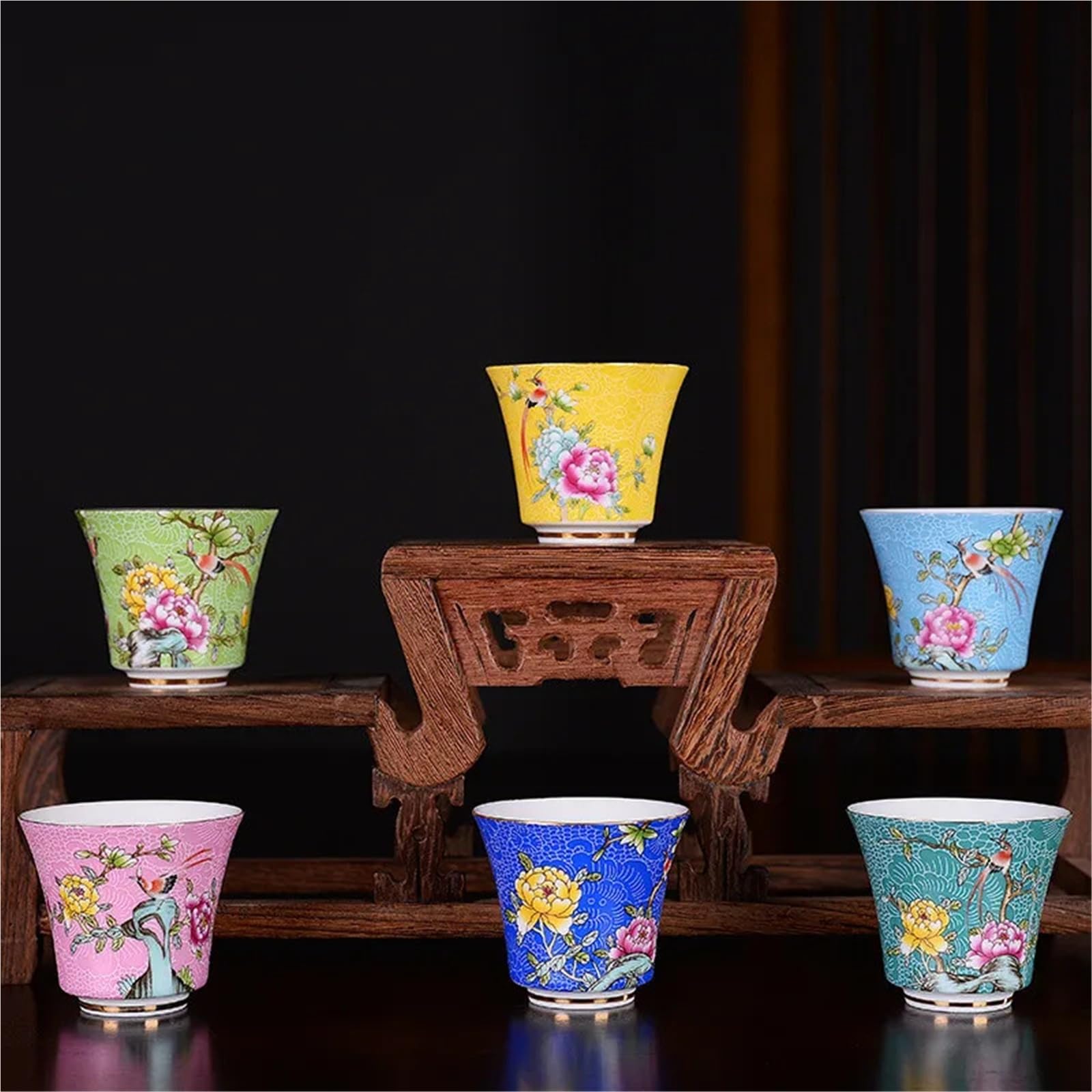 Taza infusora de té, 6 unidades, cerámica azul y blanca, juego de tazas de té Kung Fu de porcelana para la tarde, tazas de café expreso, taza de té de cerámica japonesa