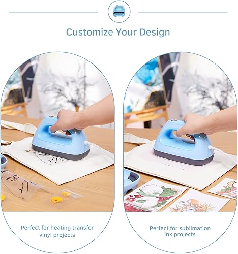 Miniatura 2 de Xinart Small Heat Press with Display (285℉ to 400℉) 7"x3.8" Mini Heat Press Machine for T-Shirts, 4 Levels Temp Settings Portable Heat Press Iron