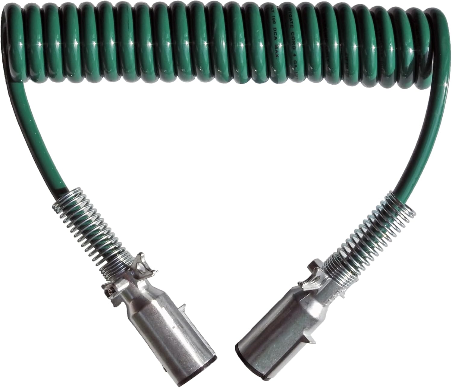 15 ft Single Pole Coiled Electric Liftgate Charging Cable with 2 x 12" Leads