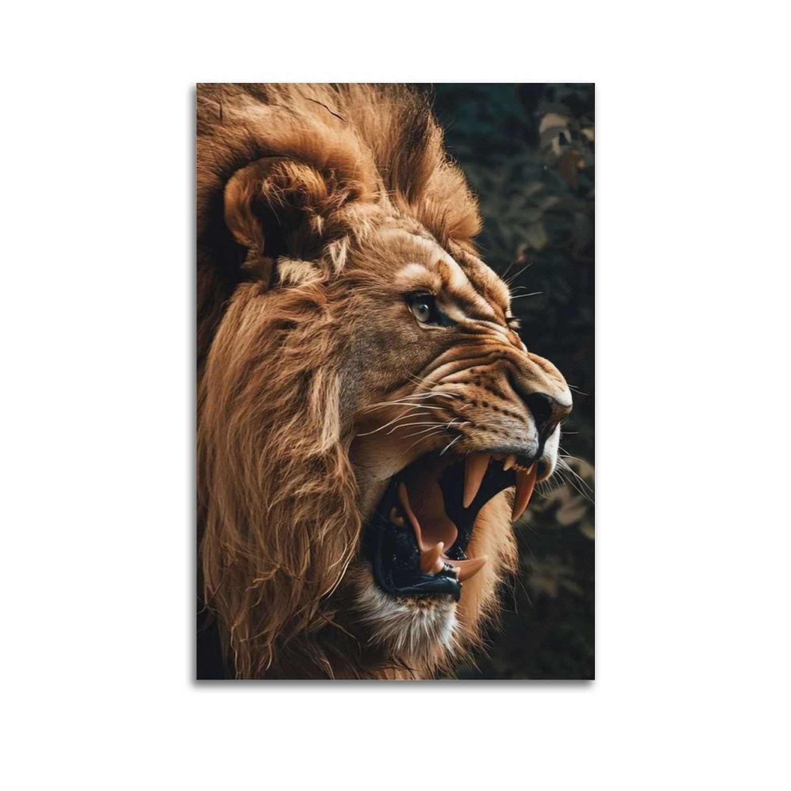 ZSZWHJ Animal Poster The Roaring Lion Poster Decorative Painting Canvas Wall Posters And Art Picture Print Modern Family Bedroom Decor Posters 24x36inch(60x90cm)