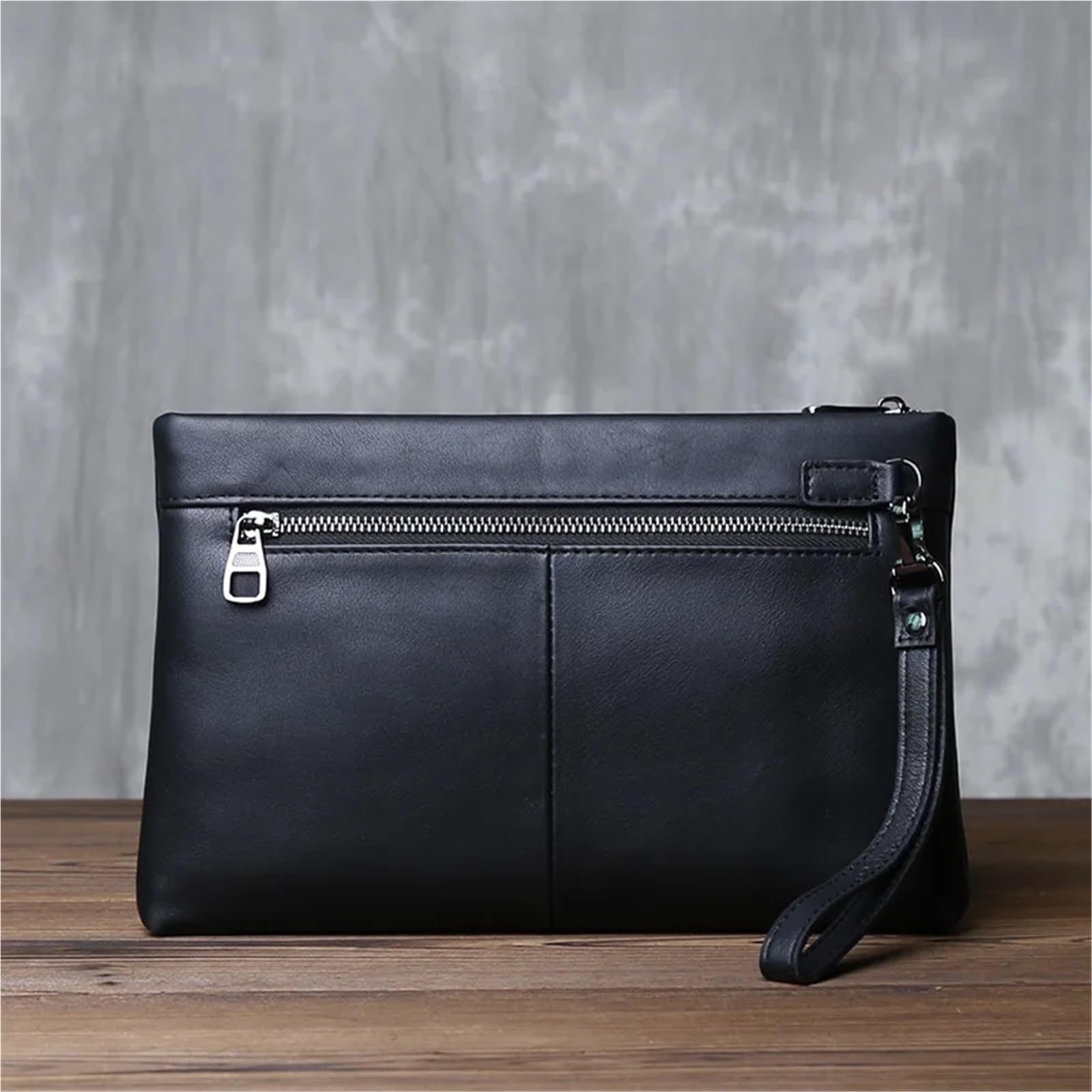 Pochette da lavoro lunga uomo Borsa for documenti in vera pelle busta semplice