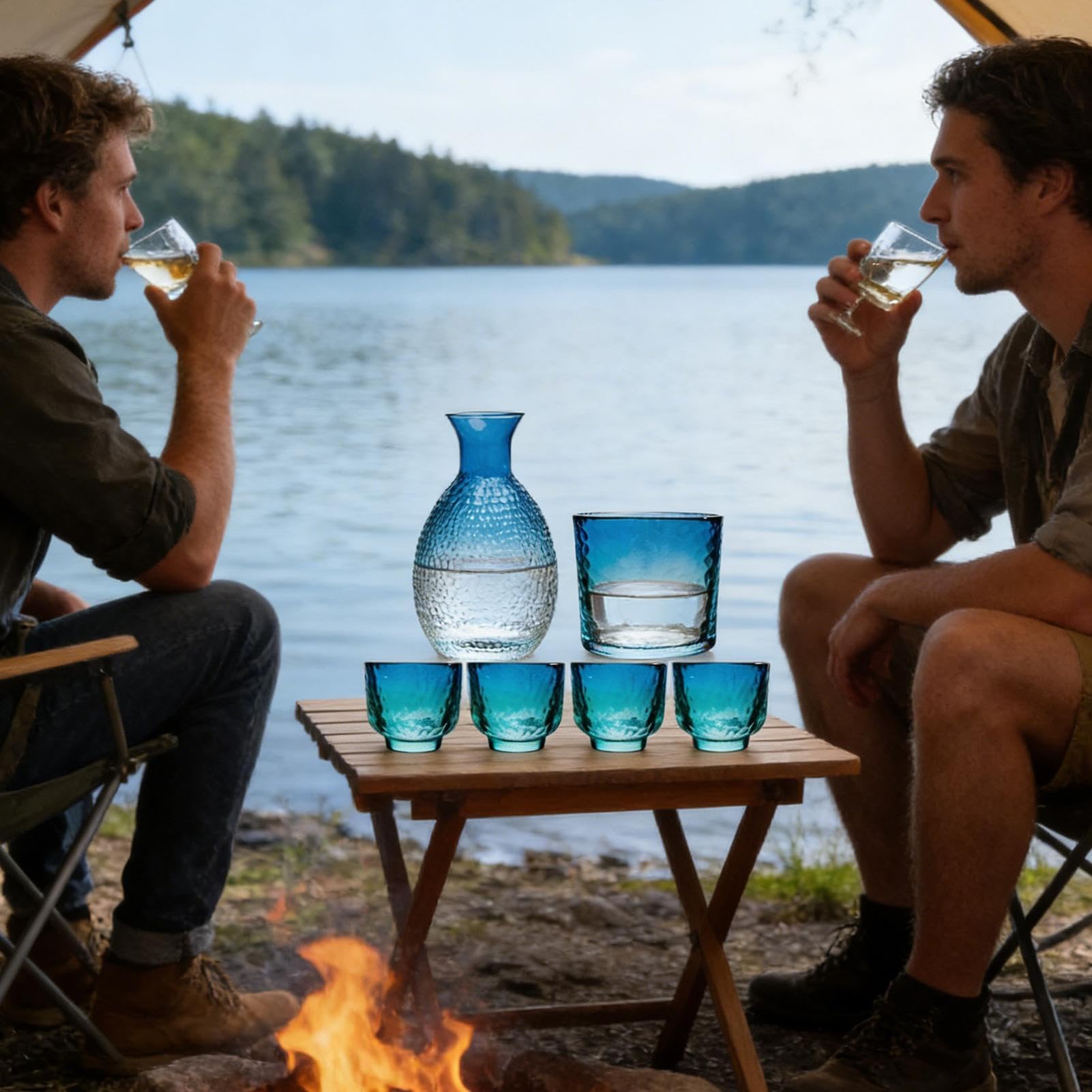 Generico Set di Sake Giapponese Caraffa in Resistente al Calore | Kit Per Bottiglia Di Sake Per Il Servizio Di Liquori Per Vodka, Birra, Bevande, Feste, Raduni, Home Bar, Ristorante