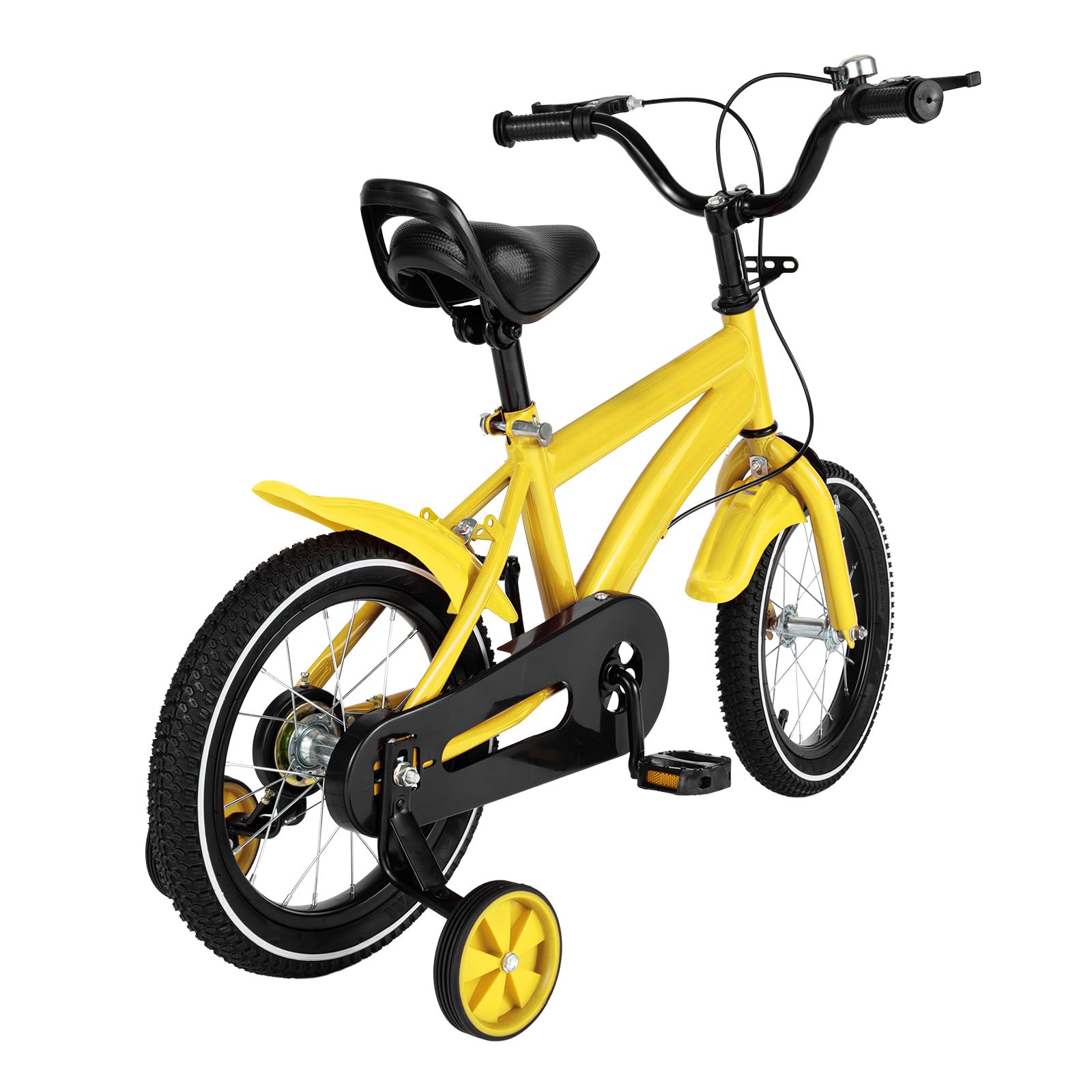 Bicicleta infantil, 14 pulgadas, unisex, con ruedines extraíbles, cuadro de acero al carbono, para niños y niñas de entre 3 y 6 años