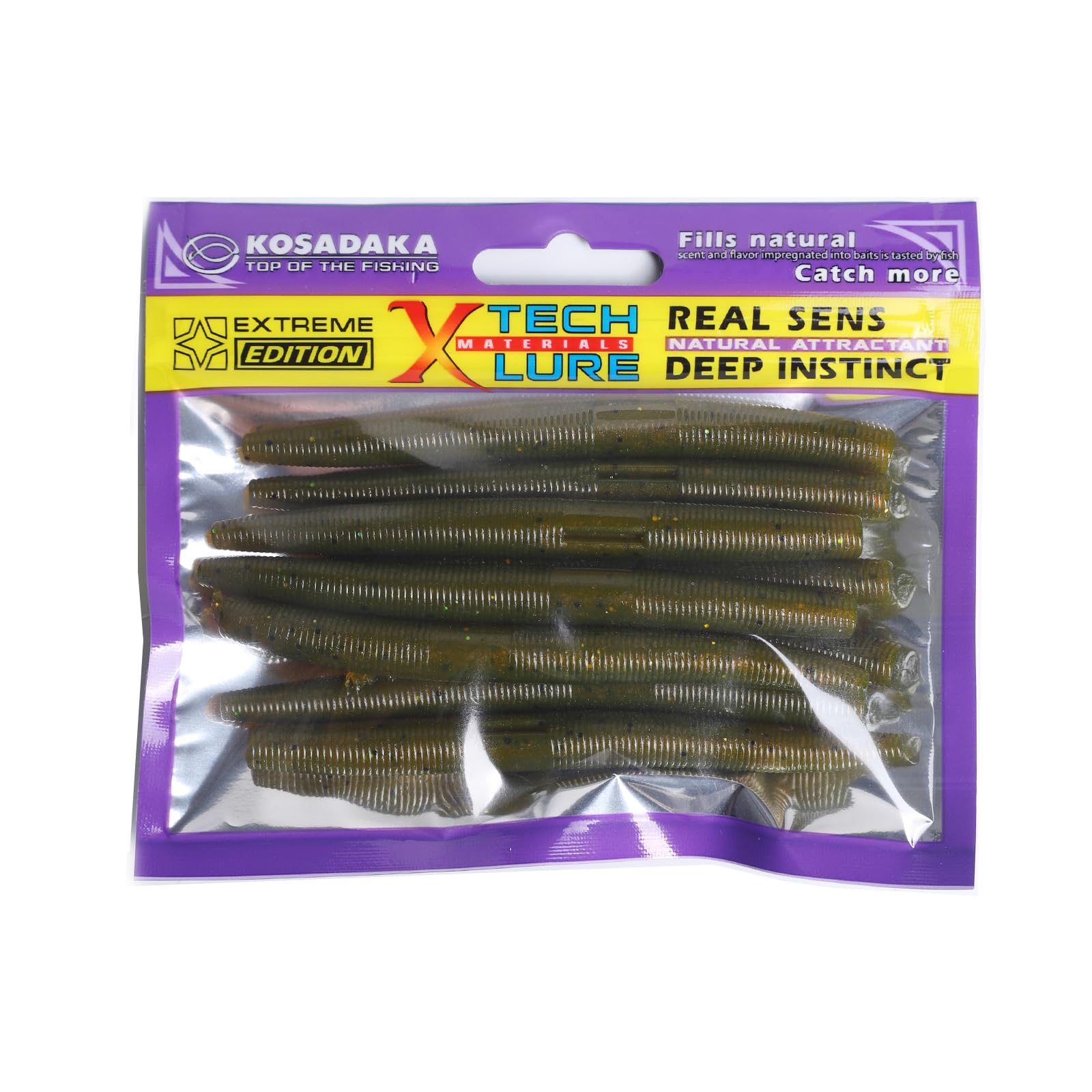 Fishing Soft Plastic Lures - 10pcs Rubber Worms for Fishing Bass, 3.93" Watermelon Color, for Freshwater & Saltwater Fishing