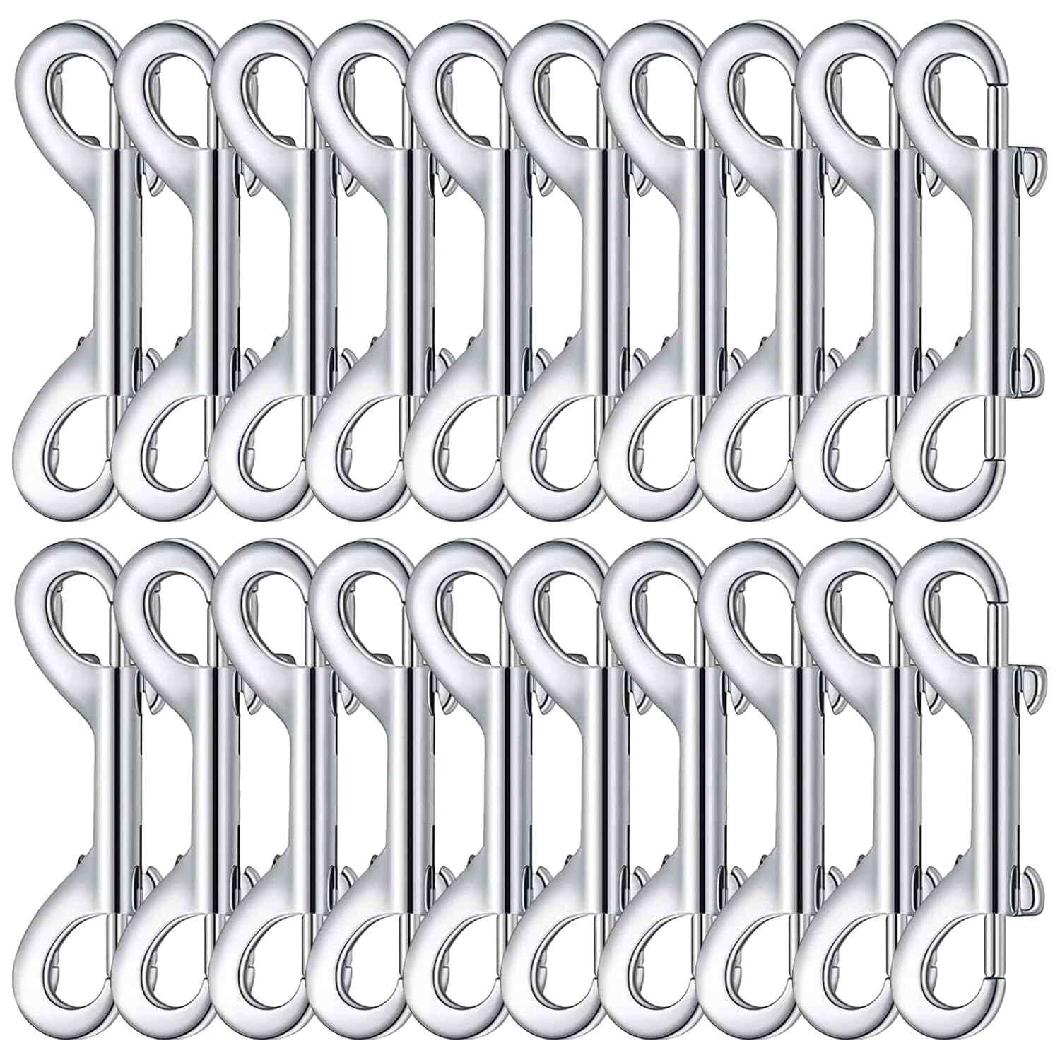 20-Pack Zinc Alloy Double Ended Snap Hooks, 2.75 Trigger Bolt Clips With Spring-Loaded Gates For Pet Leashes & More