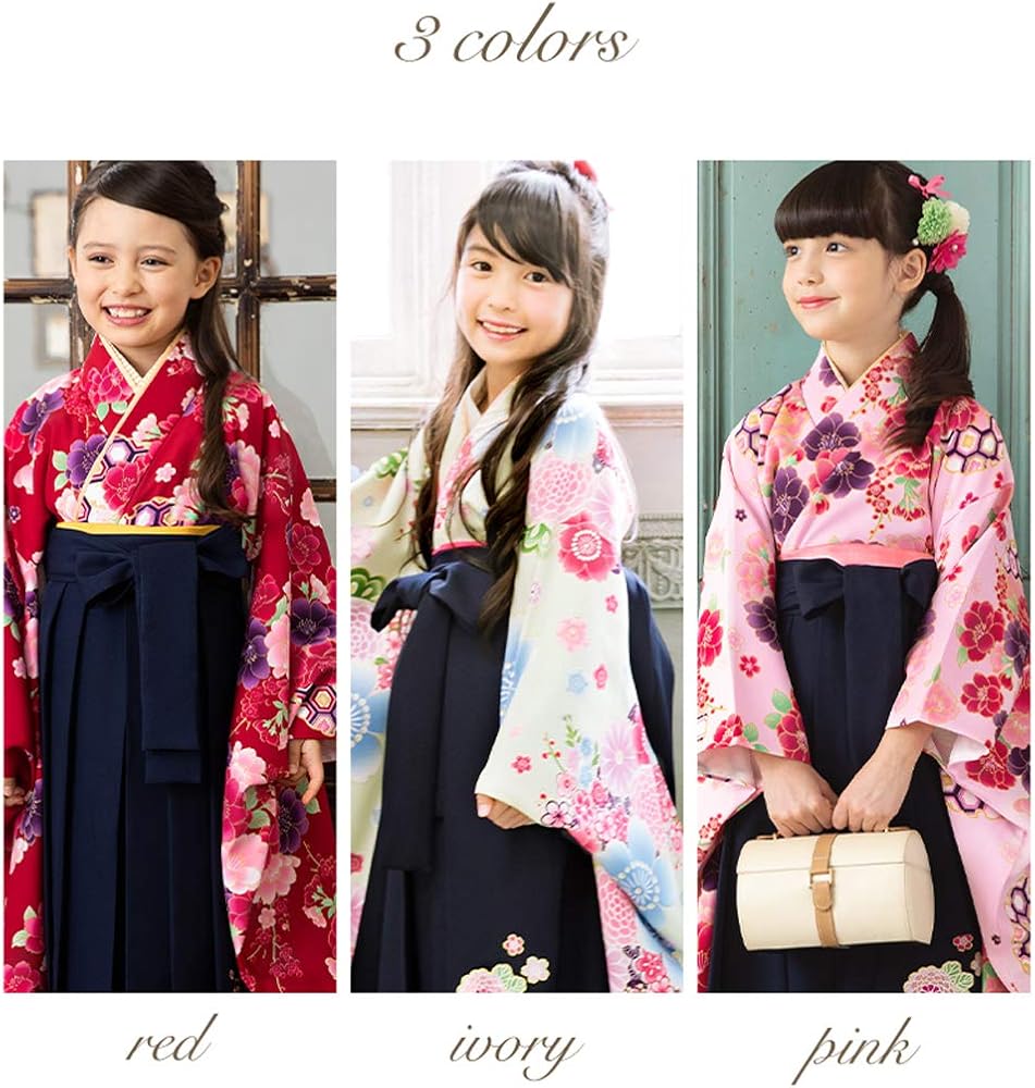 袴セット 130cm 着物/半襟付き襦袢/袴/帯枕付き帯/腰紐x2の6点 袴セット 130cm 着物/半襟付き襦袢/袴/帯枕付き帯/腰紐x2の6