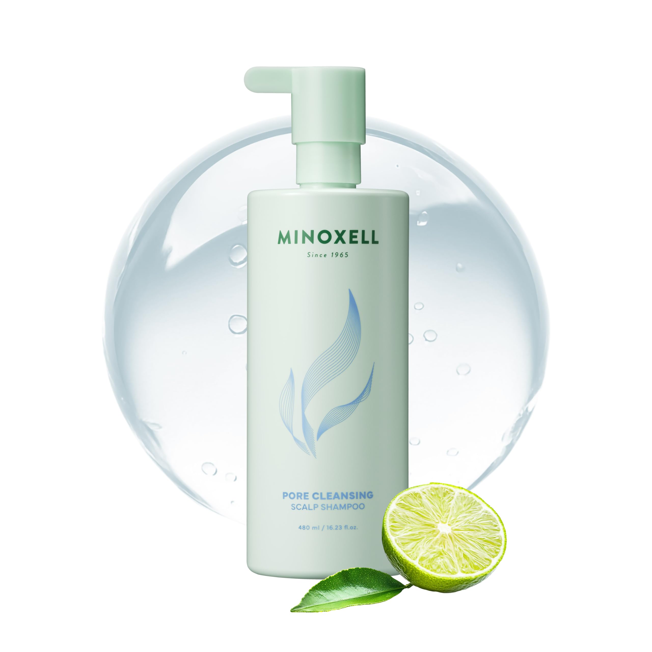 MINOXELL Korean Oil Control Shampoo | Scalp Deep Cleansing Clarifying Shampoo for Thinning Hair, Oily Roots, Volume Boost & Dandruff Care (16.23 fl oz