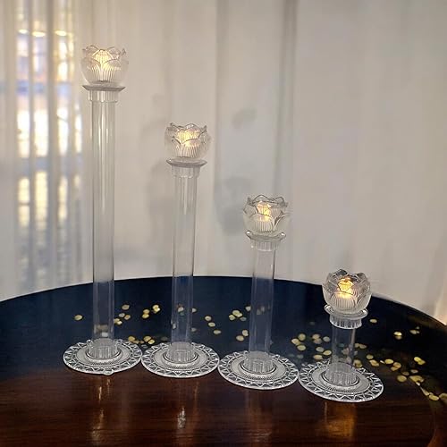 Decoración de tartas Portavelas Soporte de vidrio votivo Set 4 niveles (Sku-EW4CTR)