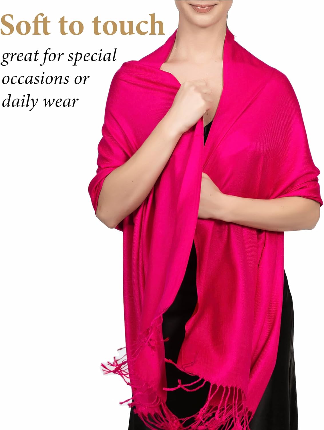 Achillea Soft Silky Pashmina Scarf for Women – Shawl Wrap for Evening Dresses, Bridesmaids, Weddings & Everyday Wear - Image 5