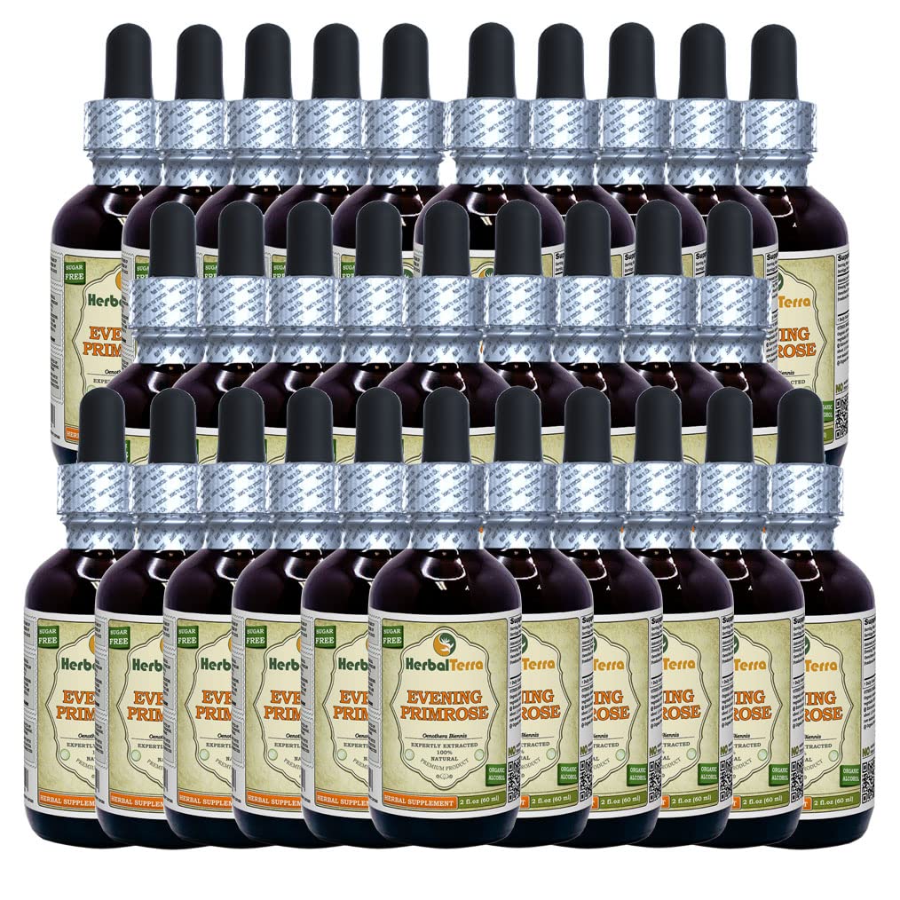 Evening Primrose (Oenothera Biennis) Tincture, Dried Seeds Liquid Extract (Brand Name: HerbalTerra) 30x2 fl.oz (30x60 ml)