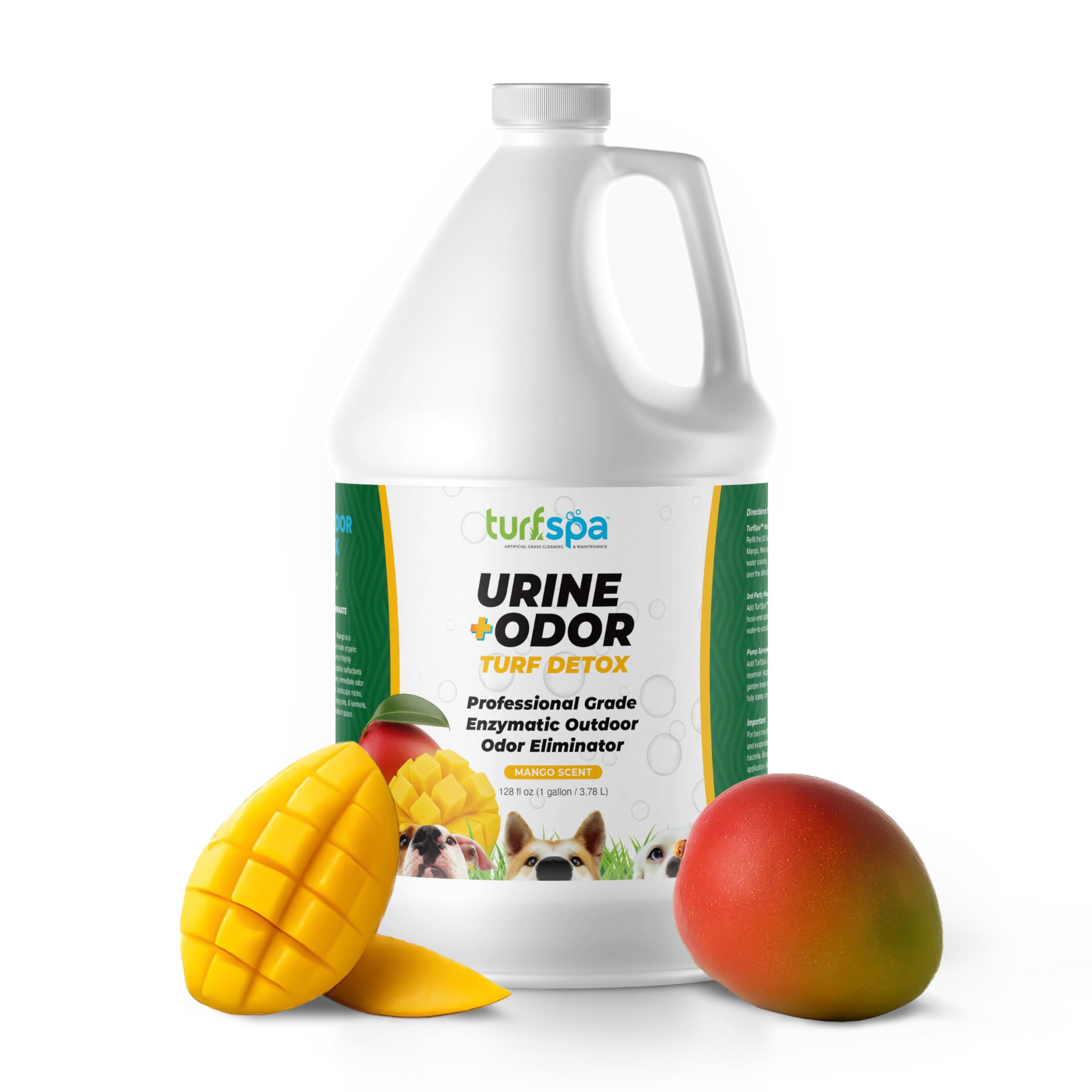 Mango Artificial Turf Cleaner for Pet Urine Outdoor - Bulk Scented Enzyme Odor Eliminator and Dog Urine Deodorizer for Synthetic Grass, 1 Gallon