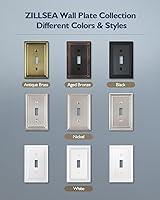 Vista 7 de Paquete de 2 cubiertas para interruptor de luz, cubierta de placa de interruptor de palanca individual, placa decorativa de pared de metal de latón