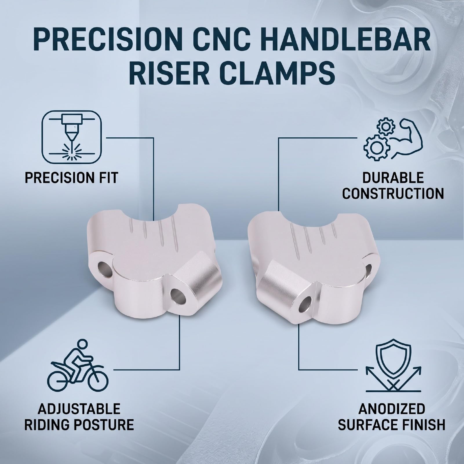 Luocute Riser Manubrio Moto, Riser Barra Regolabile in Lega di Alluminio CNC | con superficie anodizzata, rialzo manubrio moto, lega di alluminio per R12 R12 nineT 2023+