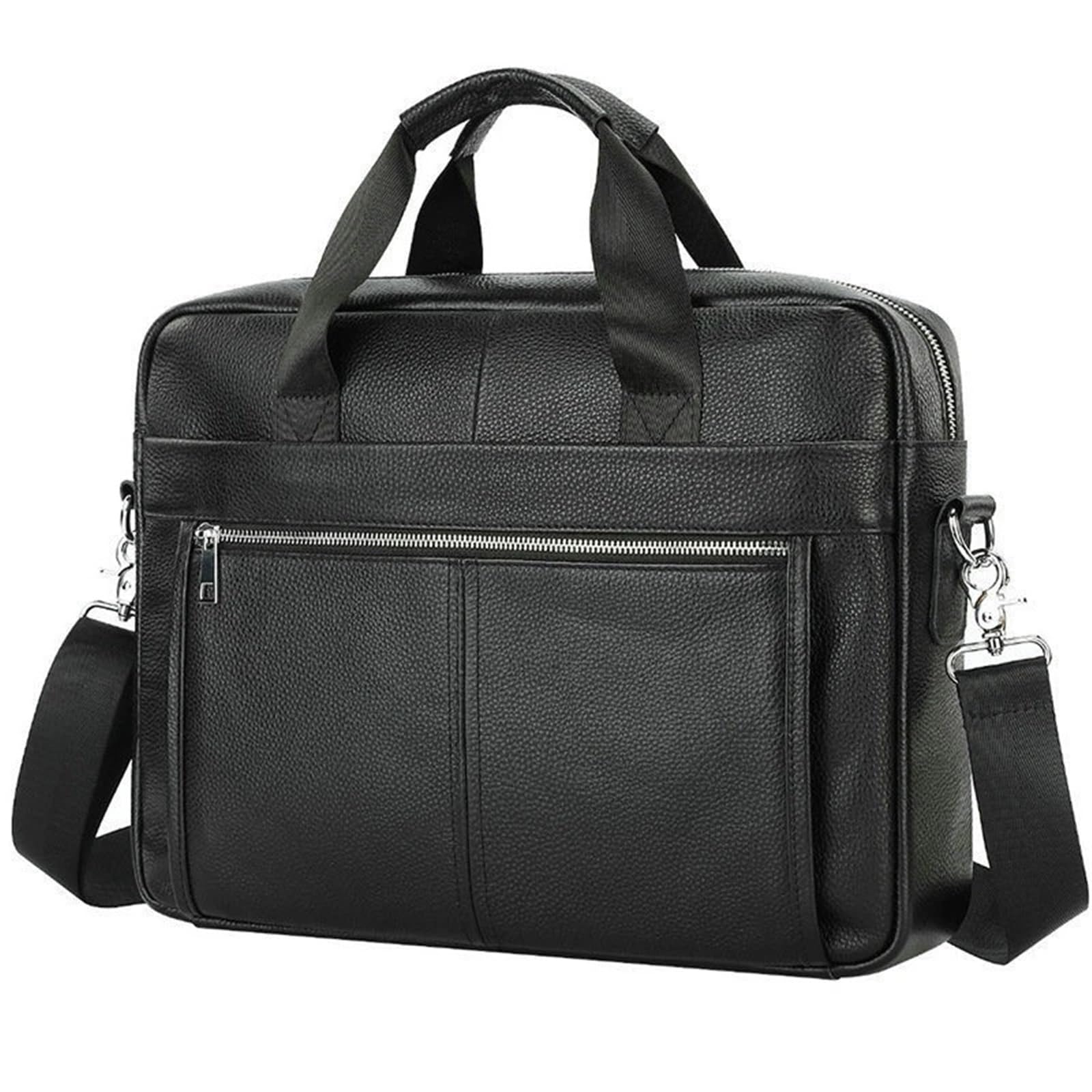 Maletín ejecutivo de cuero genuino for hombre, bolso negocios retro, for portátil A4, mano for, cruzado viaje Para Negocio Colegio Trabajo Café