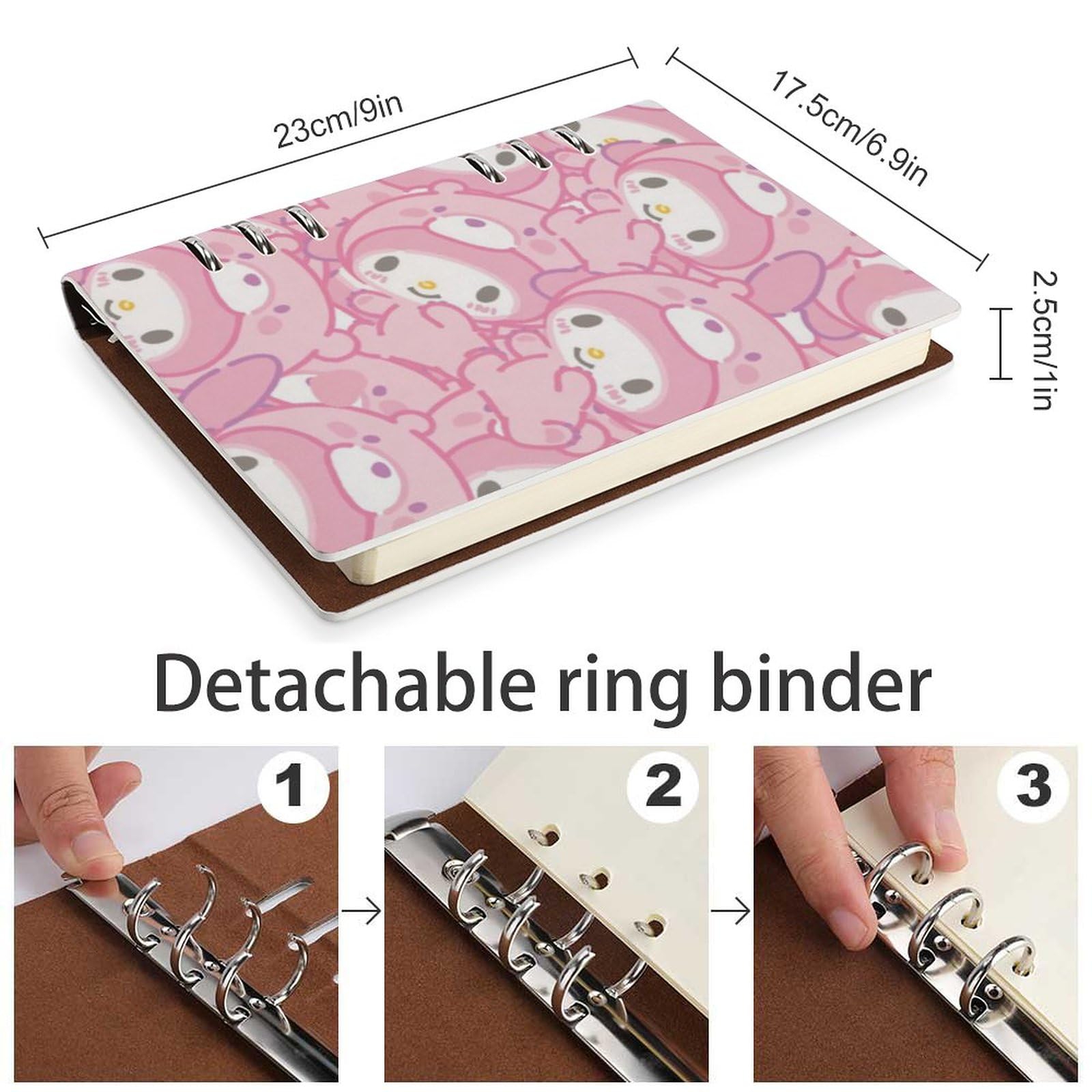 Amazon.co.jp: マイメロ バインダーノート メモ帳 システム手帳 PU