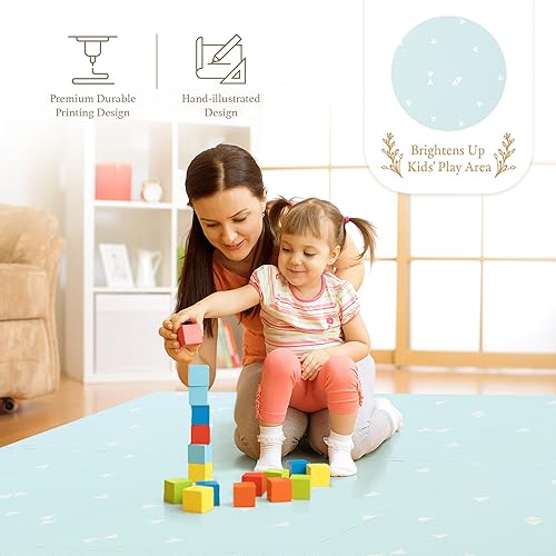 Miniatura 2 de Alfombrillas de juego de espuma prémium para ejercicio y bebé, elegante y grande, no tóxica, 6 azulejos, espaciosas de 6 pies x 4 pies, reforzadas