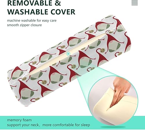 Miniatura 4 de Christmas Gnome with Sleigh Bell Bolster Pillow for Legs Neck Roll Pillow Covers Decorative Soft Round Pillow Cylinder Foam Pillow Neckroll