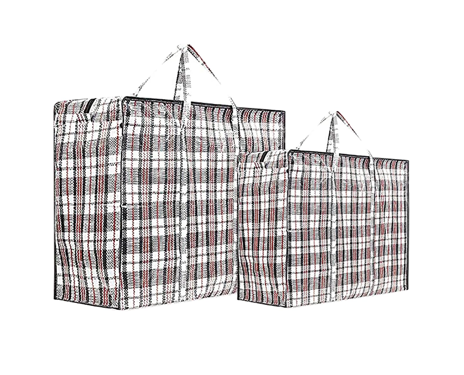 Un set di 2 sacchetti con cerniere e maniglie. Comodo per viaggi, shopping, stoccaggio e spostamento. Sacchetti per la biancheria con colori nero e rosso