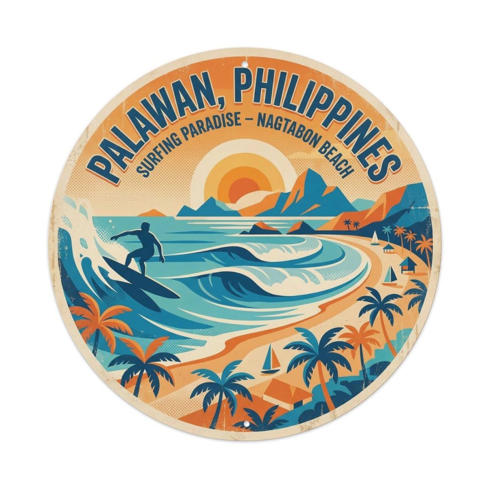 Nagtabon Beach Island Lagoon Coastal Bay Metal Tin Sign