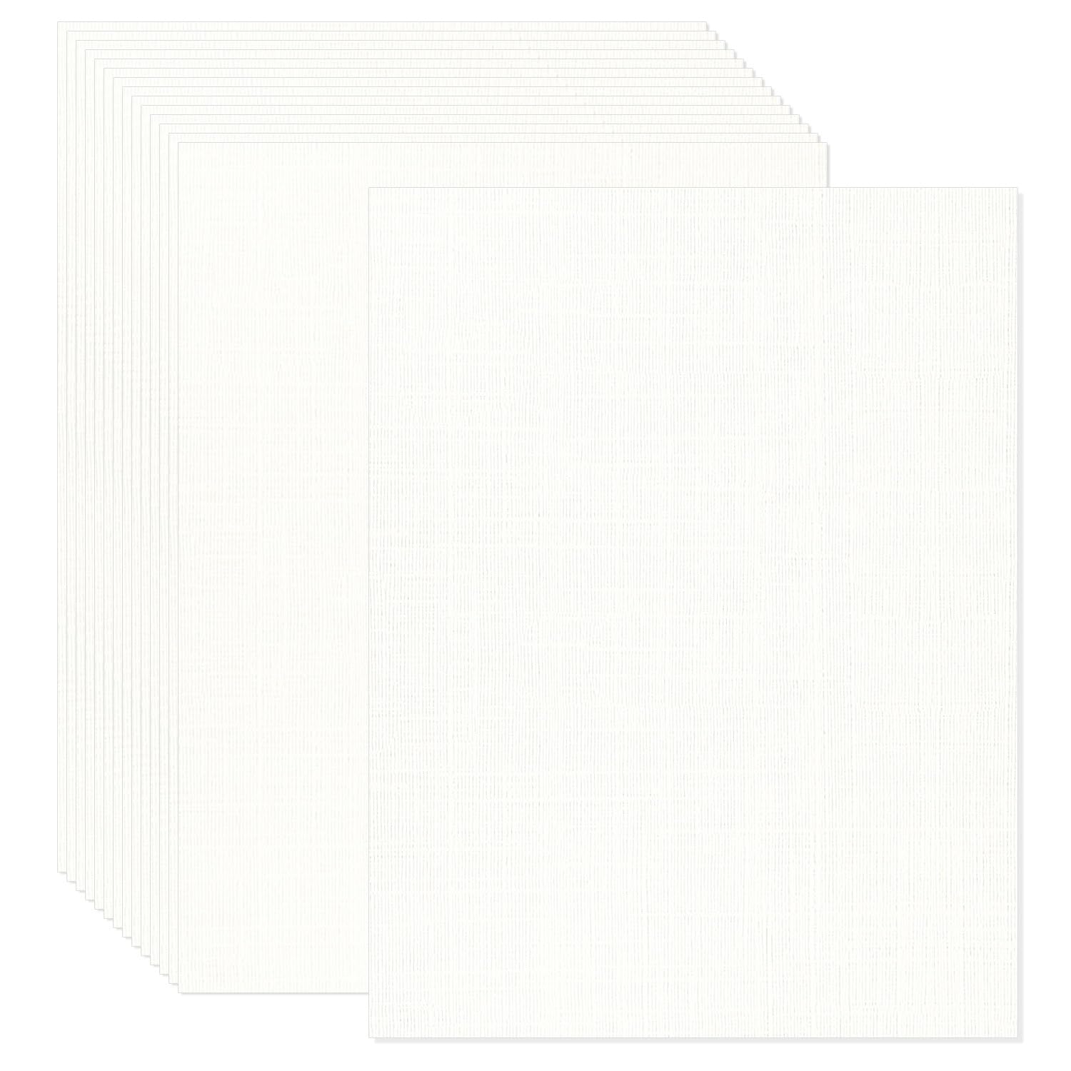 Acidea 100 Sheets Ivory Linen Paper Textured Cardstock, A4 235gsm Linen Cream Card, Silkweave Textured Thick Resume Paper for Printing, Invitations, Menus & Crafts