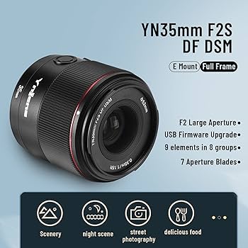 【商品情報】 メーカー：YONGNUO（ヨンヌオ） モデル：YN35mm F2 Amazon.co.jp: YONGNUO YN35MM F2 オートフォーカスレンズ 広角