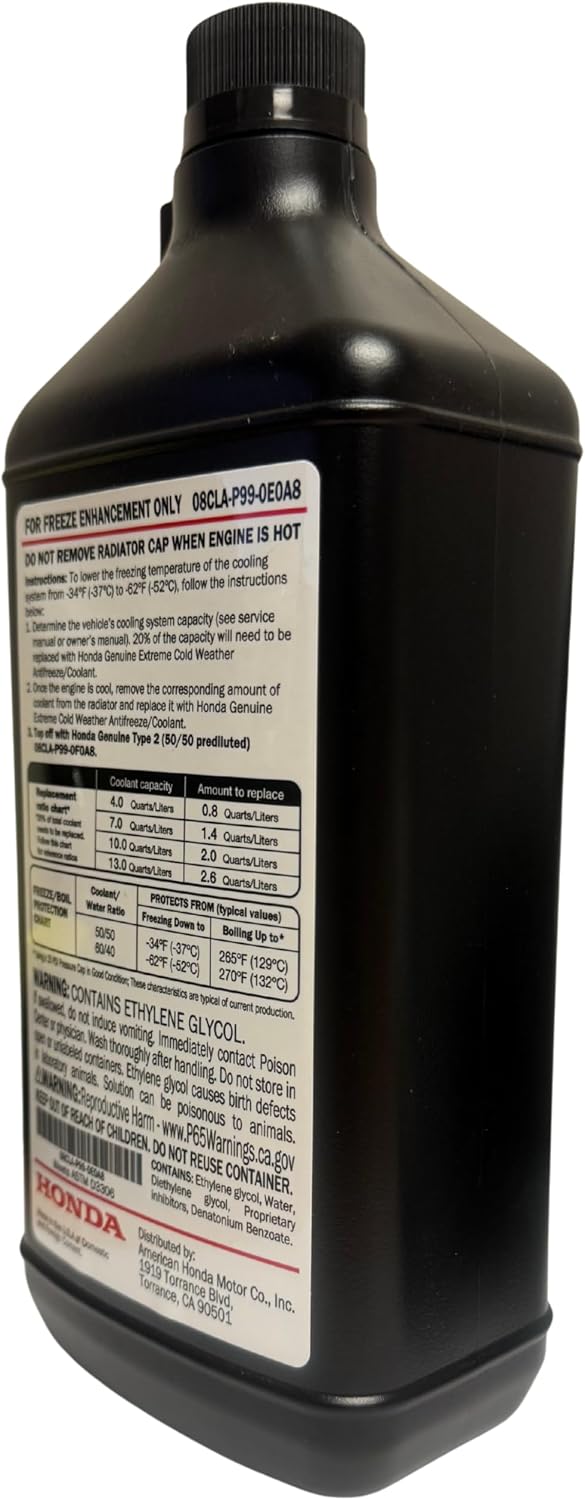 Honda 08CLA-P99-0E0A8 Extreme Cold Weather Antifreeze/Coolant Type 2